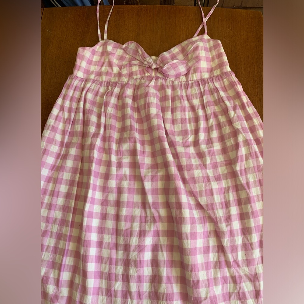 J Crew pink gingham summer dress sz M